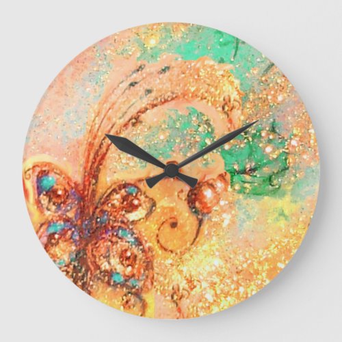 GARDEN OF THE LOST SHADOWSMAGIC BUTTERFLY PLANT LARGE CLOCK