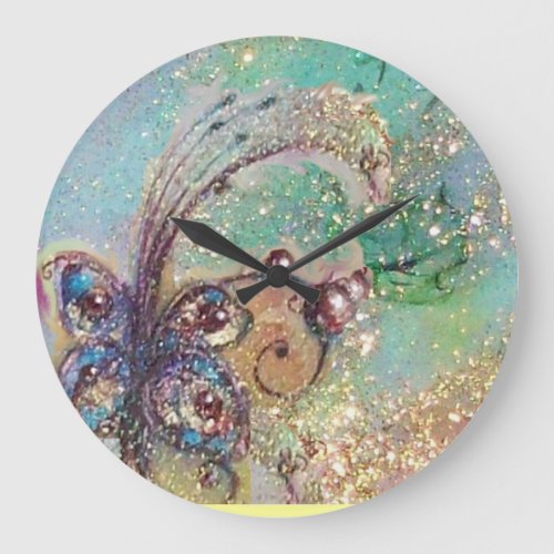 GARDEN OF THE LOST SHADOWSMAGIC BUTTERFLY PLANT LARGE CLOCK