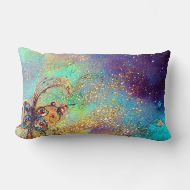 GARDEN OF THE LOST SHADOWS -MAGIC BUTTERFLY PLANT LUMBAR PILLOW (Front)