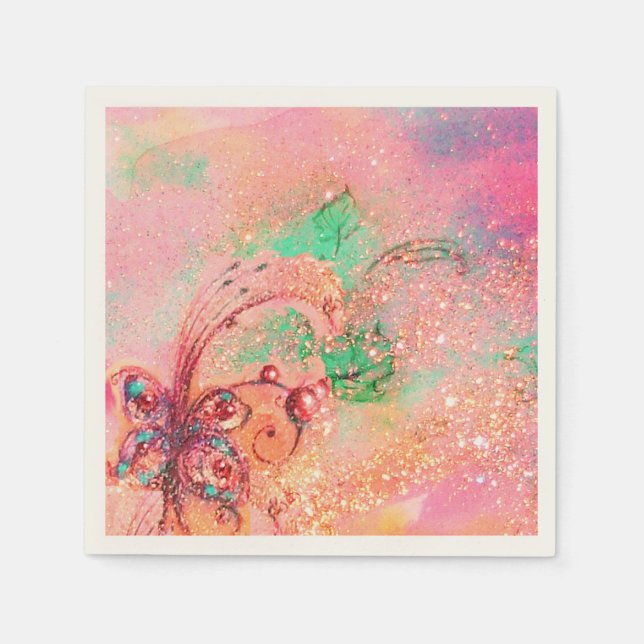 GARDEN OF THE LOST SHADOWS MAGIC BUTTERFLY PLANT NAPKINS (Front)