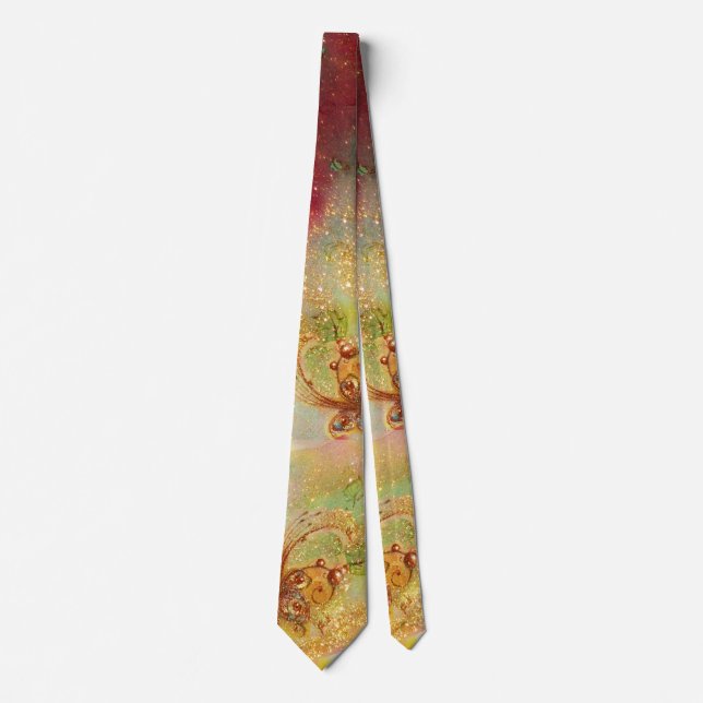 GARDEN OF THE LOST SHADOWS ,MAGIC BUTTERFLY PLANT NECK TIE (Front)