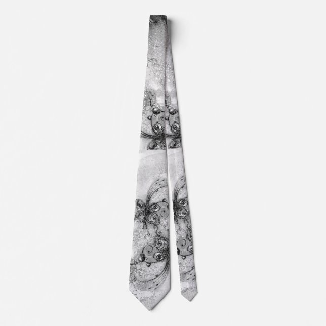 GARDEN OF THE LOST SHADOWS ,MAGIC BUTTERFLY PLANT NECK TIE (Front)