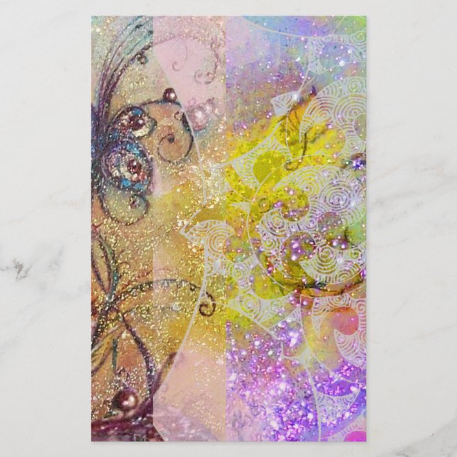 GARDEN OF THE LOST SHADOWS, MAGIC BUTTERFLY PLANT STATIONERY (Front)