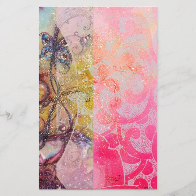 GARDEN OF THE LOST SHADOWS /MAGIC BUTTERFLY PLANT STATIONERY (Front)