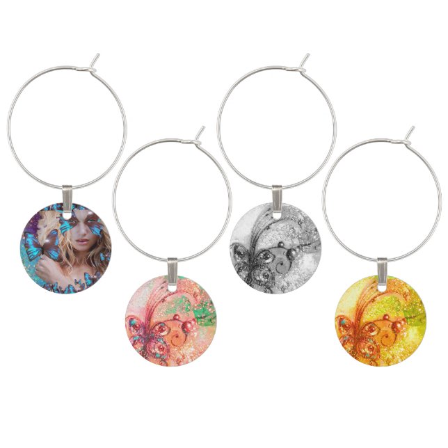 GARDEN OF THE LOST SHADOWS MAGIC BUTTERFLY PLANT WINE GLASS CHARM (Staggered)
