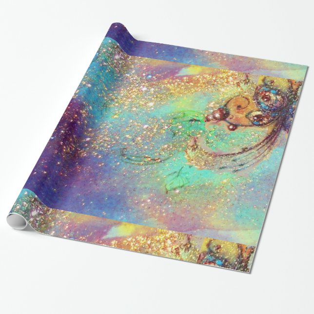 GARDEN OF THE LOST SHADOWS -MAGIC BUTTERFLY PLANT WRAPPING PAPER (Unrolled)