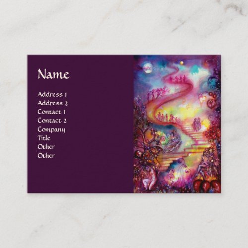 GARDEN OF THE LOST SHADOWS  MAGIC STAIRS pink red Business Card