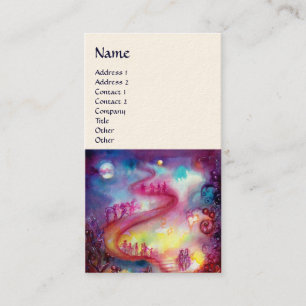 GARDEN OF THE LOST SHADOWS / MAGIC STAIRS pink red Business Card