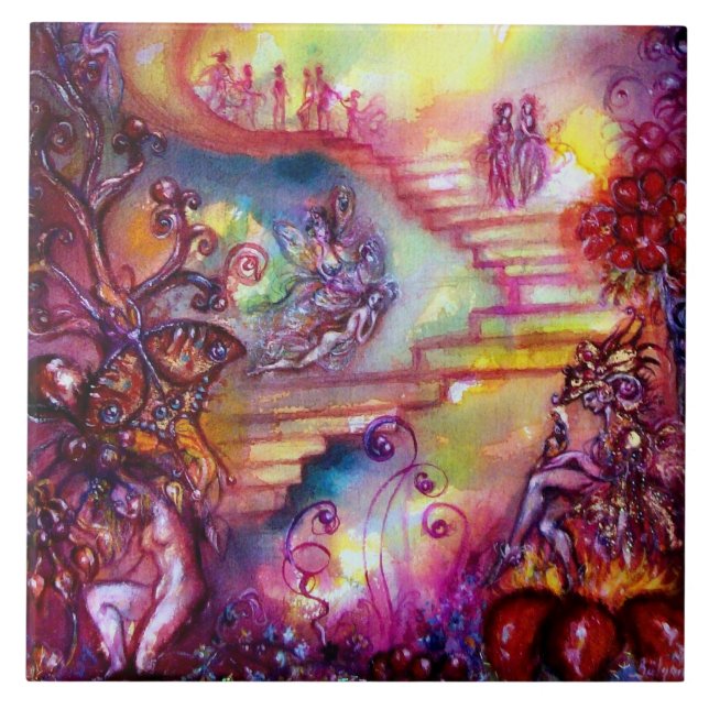 GARDEN OF THE LOST SHADOWS / MYSTIC STAIRS CERAMIC TILE (Front)