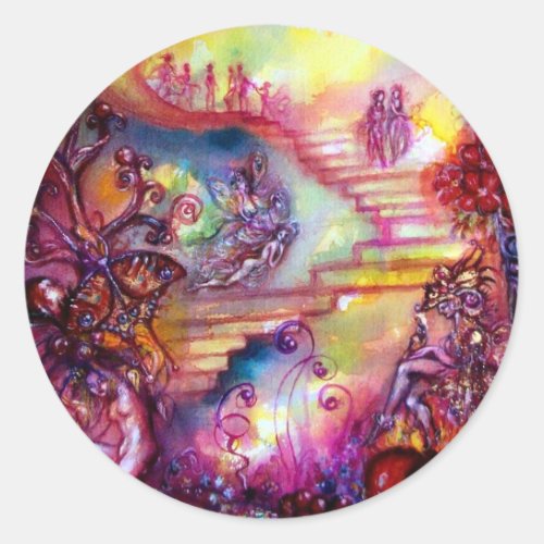 GARDEN OF THE LOST SHADOWS  MYSTIC STAIRS CLASSIC ROUND STICKER