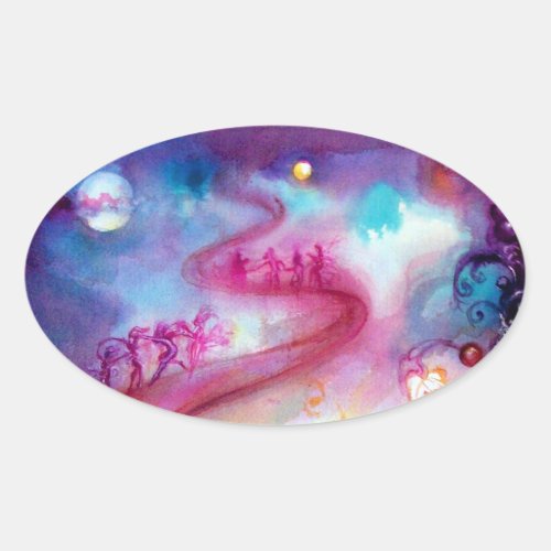 GARDEN OF THE LOST SHADOWS  MYSTIC STAIRS OVAL STICKER
