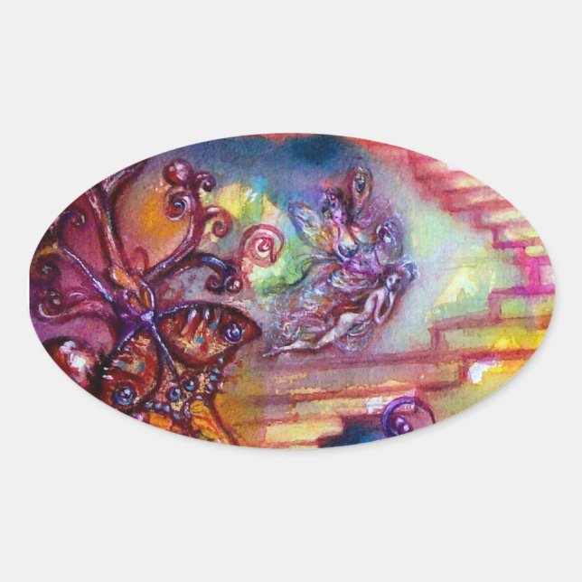 GARDEN OF THE LOST SHADOWS / MYSTIC STAIRS OVAL STICKER (Front)