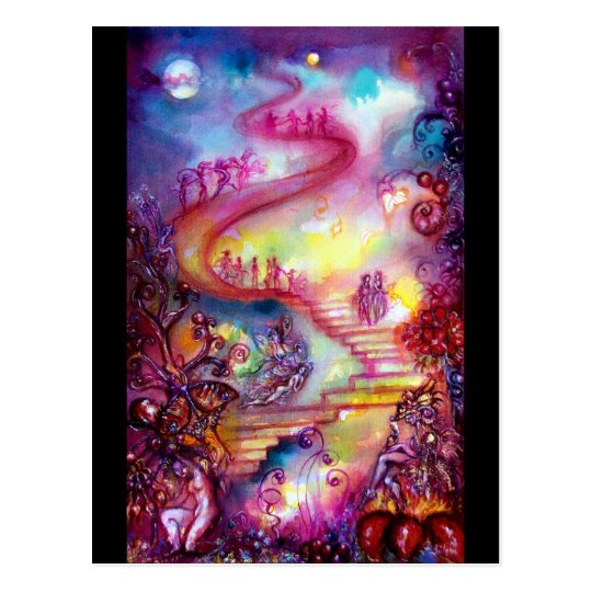 GARDEN OF THE LOST SHADOWS / MYSTIC STAIRS POSTCARD