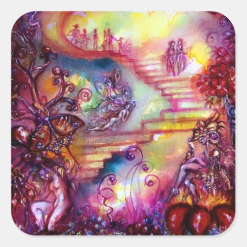 GARDEN OF THE LOST SHADOWS  MYSTIC STAIRS SQUARE STICKER