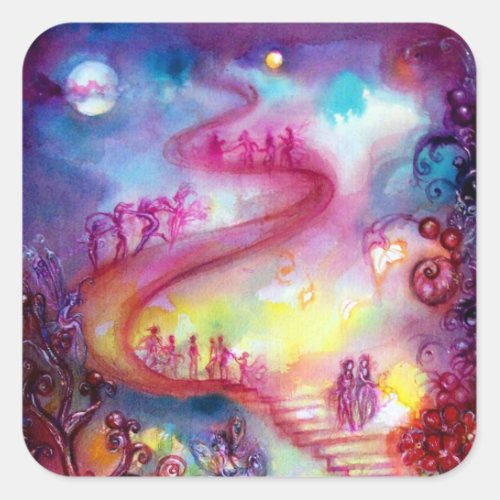 GARDEN OF THE LOST SHADOWS  MYSTIC STAIRS SQUARE STICKER