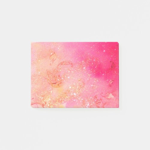 GARDEN OF THE LOST SHADOWS PINK GOLD SPARKLES POST_IT NOTES