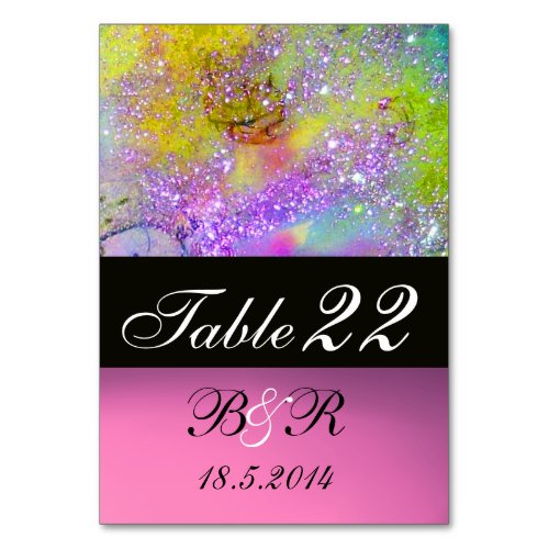 GARDEN OF THE LOST SHADOWS Pink Purple Blue Yellow Table Number