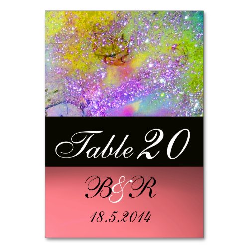 GARDEN OF THE LOST SHADOWS Pink Purple Blue Yellow Table Number