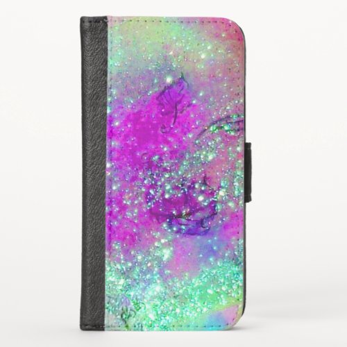GARDEN OF THE LOST SHADOWS _pink purple teal blue  iPhone X Wallet Case