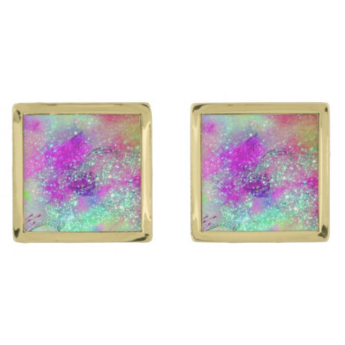 GARDEN OF THE LOST SHADOWS _pink purple violet Cufflinks