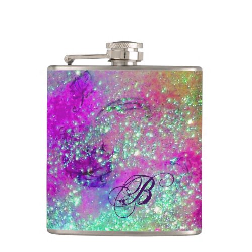 GARDEN OF THE LOST SHADOWS _pink purple violet Flask