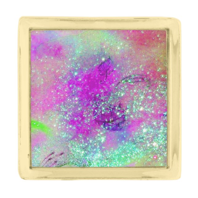 GARDEN OF THE LOST SHADOWS -pink purple violet Gold Finish Lapel Pin (Front)