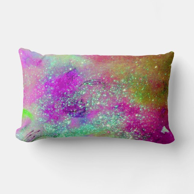 GARDEN OF THE LOST SHADOWS -pink purple violet Lumbar Pillow (Front)