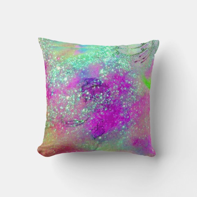 GARDEN OF THE LOST SHADOWS -pink purple violet Throw Pillow (Front)