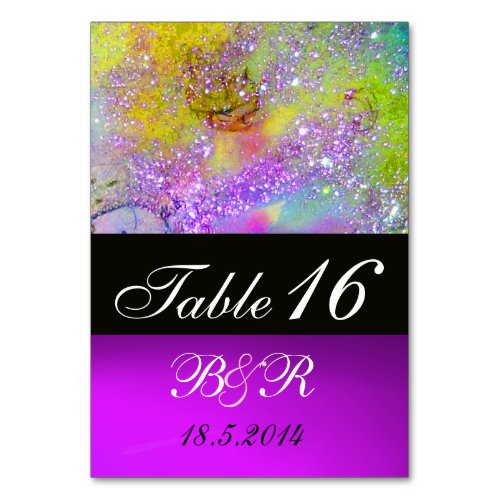 GARDEN OF THE LOST SHADOWS Pink Purple Yellow Table Number