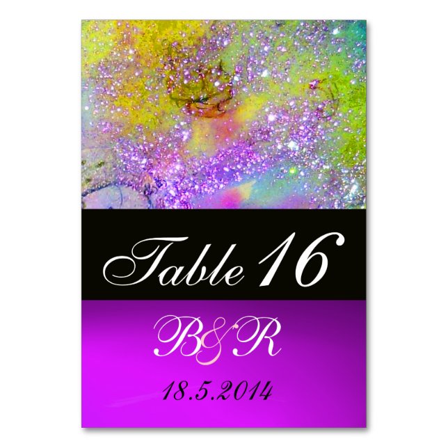 GARDEN OF THE LOST SHADOWS Pink Purple Yellow Table Number (Back)
