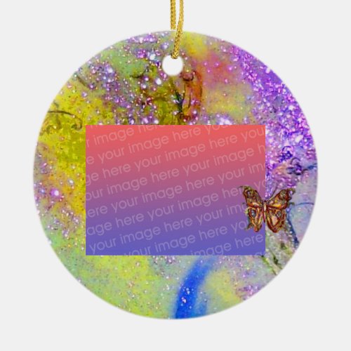 GARDEN OF THE LOST SHADOWS Purple Photo Template Ceramic Ornament