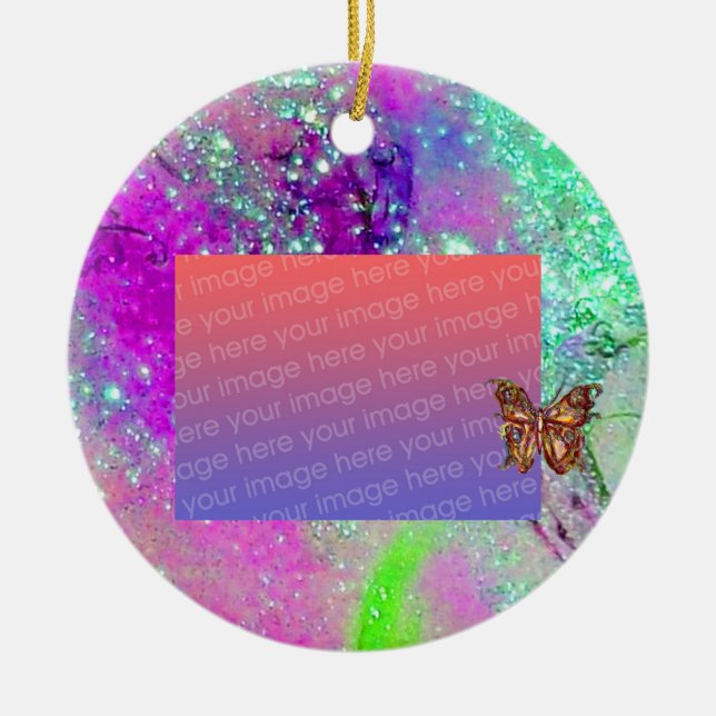 GARDEN OF THE LOST SHADOWS Purple Photo Template Ceramic Ornament (Front)