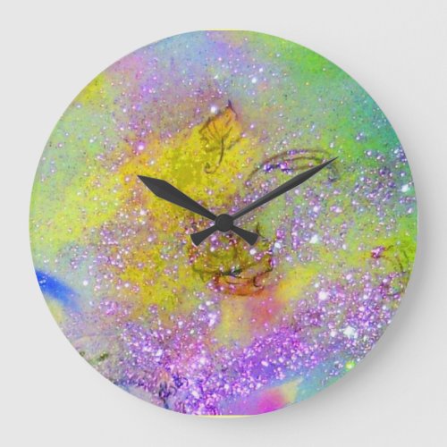 GARDEN OF THE LOST SHADOWS _ Purple Yellow Green Large Clock