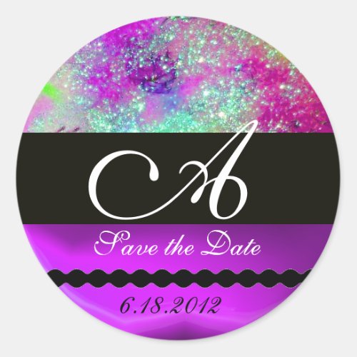 GARDEN OF THE LOST SHADOWS _SAVE THE DATE MONOGRAM CLASSIC ROUND STICKER