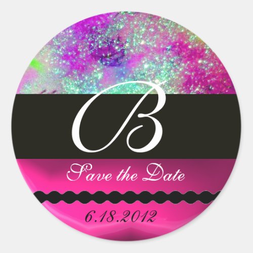 GARDEN OF THE LOST SHADOWS _SAVE THE DATE MONOGRAM CLASSIC ROUND STICKER