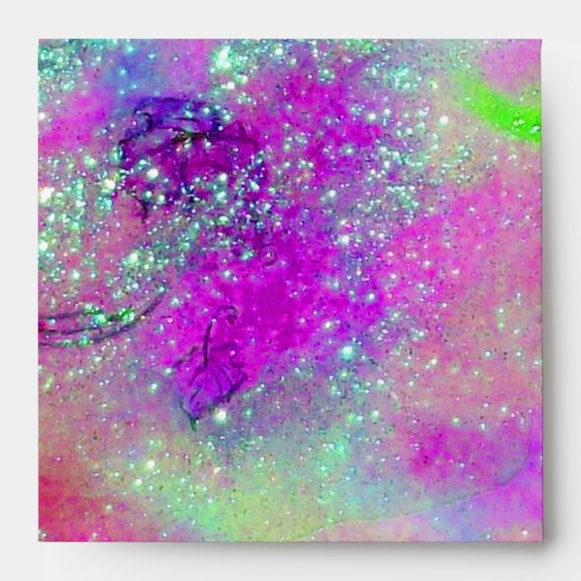 GARDEN OF THE LOST SHADOWS Teal Blue Green Purple Envelope (Front)