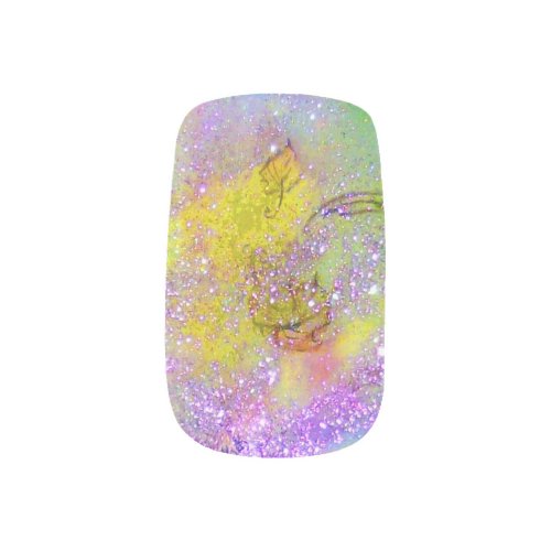 GARDEN OF THE LOST SHADOWS _yellow purple violet Minx Nail Wraps