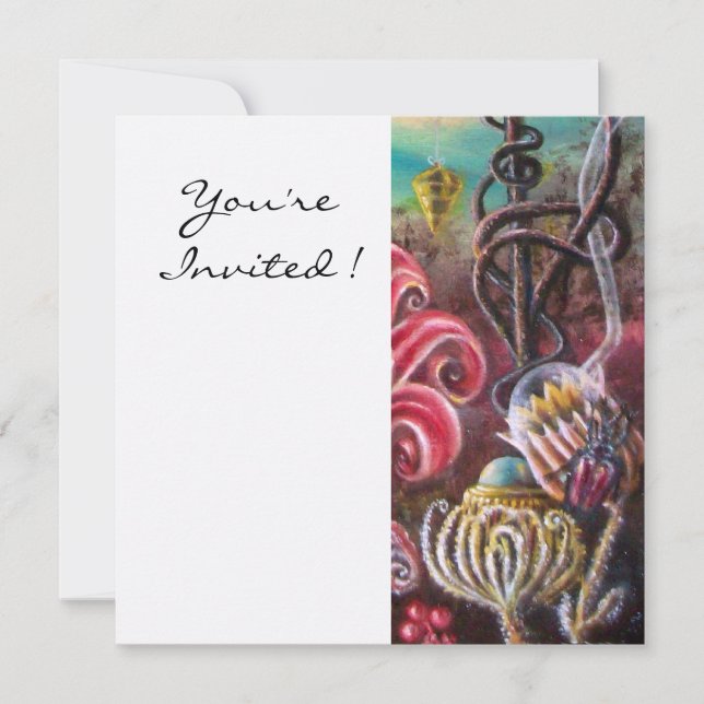 GARDEN OF THE MELISSA 2, White,Fuchsia Invitation (Front)