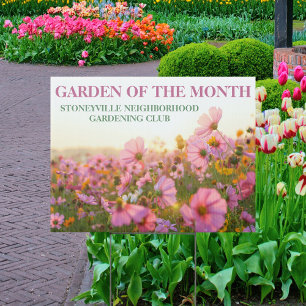 Garden of the Month Winner Custom Floral Yard Sign