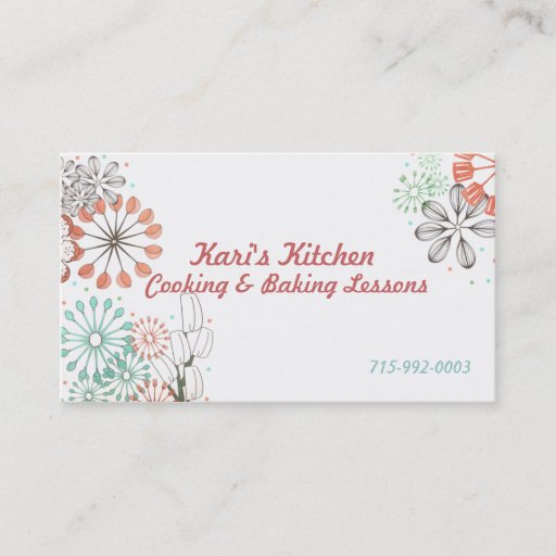 Customizable Garden of Utensils Business Cards