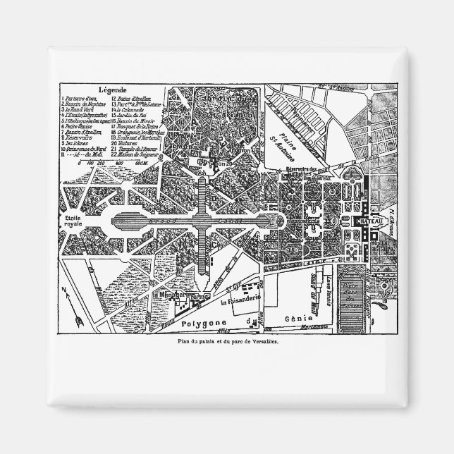 Garden of Versailles Map Magnet (Front)