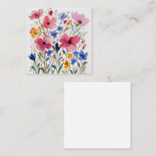 Garden of Watercolor Flower Blossoms Note Card