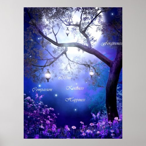 Garden of whispering words by healing love poster