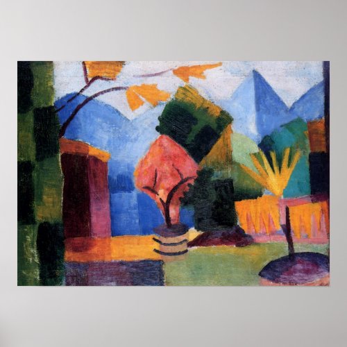 Garden on Lake Thun by August Macke Vintage Art Poster