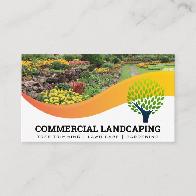 Garden Outdoors | Tree Logo | Landscaping Business Card (Front)