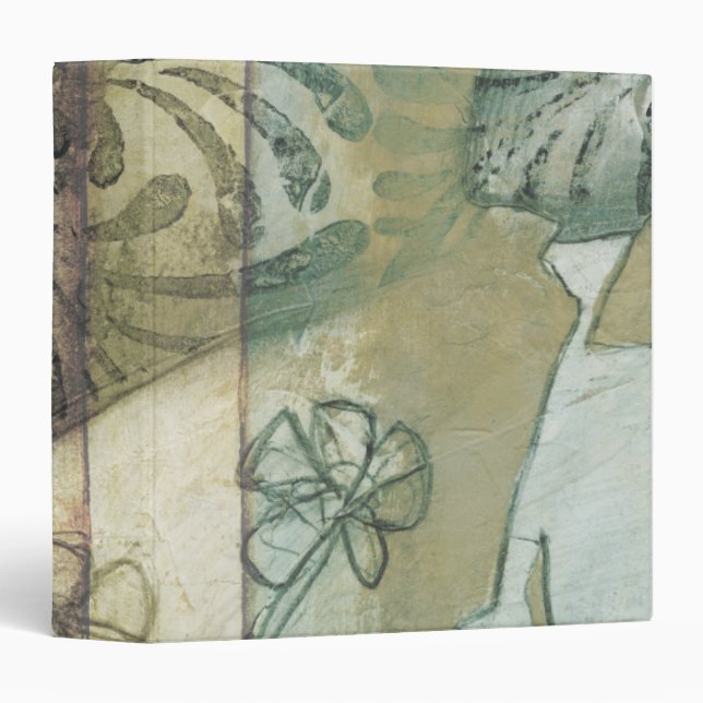 Garden Panel with Leaves, Flowers, and Grass 3 Ring Binder (Front/Spine)