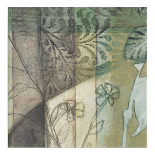 Garden Panel with Leaves, Flowers, and Grass Acrylic Print