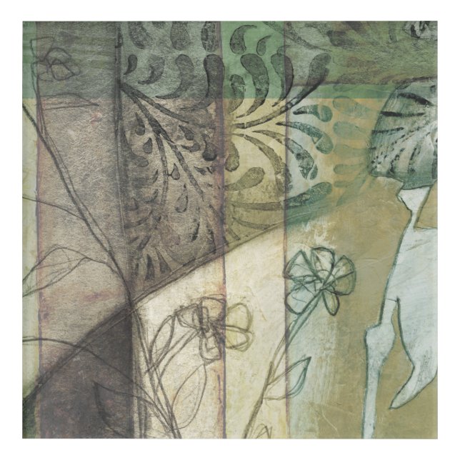 Garden Panel with Leaves, Flowers, and Grass Acrylic Print (Front)