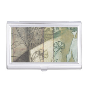 Garden Panel with Leaves, Flowers, and Grass Business Card Holder