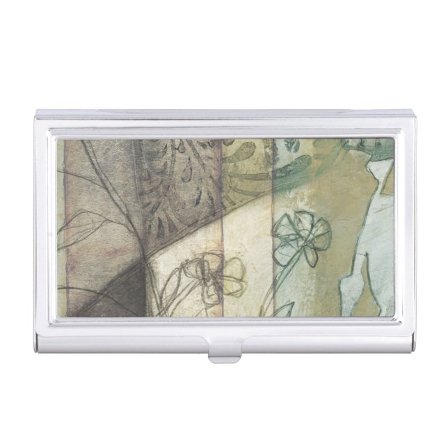 Garden Panel with Leaves, Flowers, and Grass Business Card Holder (Front)